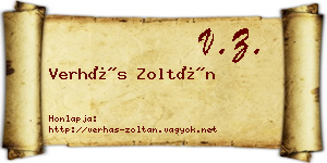 Verhás Zoltán névjegykártya